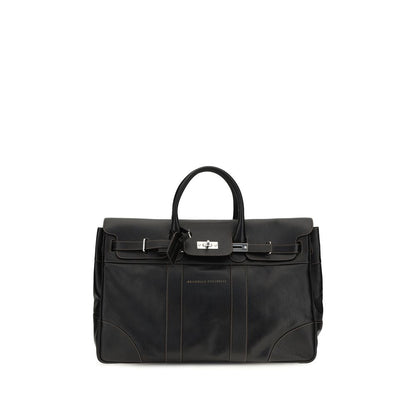 Brunello Cucinelli Black Calf Leather Bos Taurus Luggage And Travel