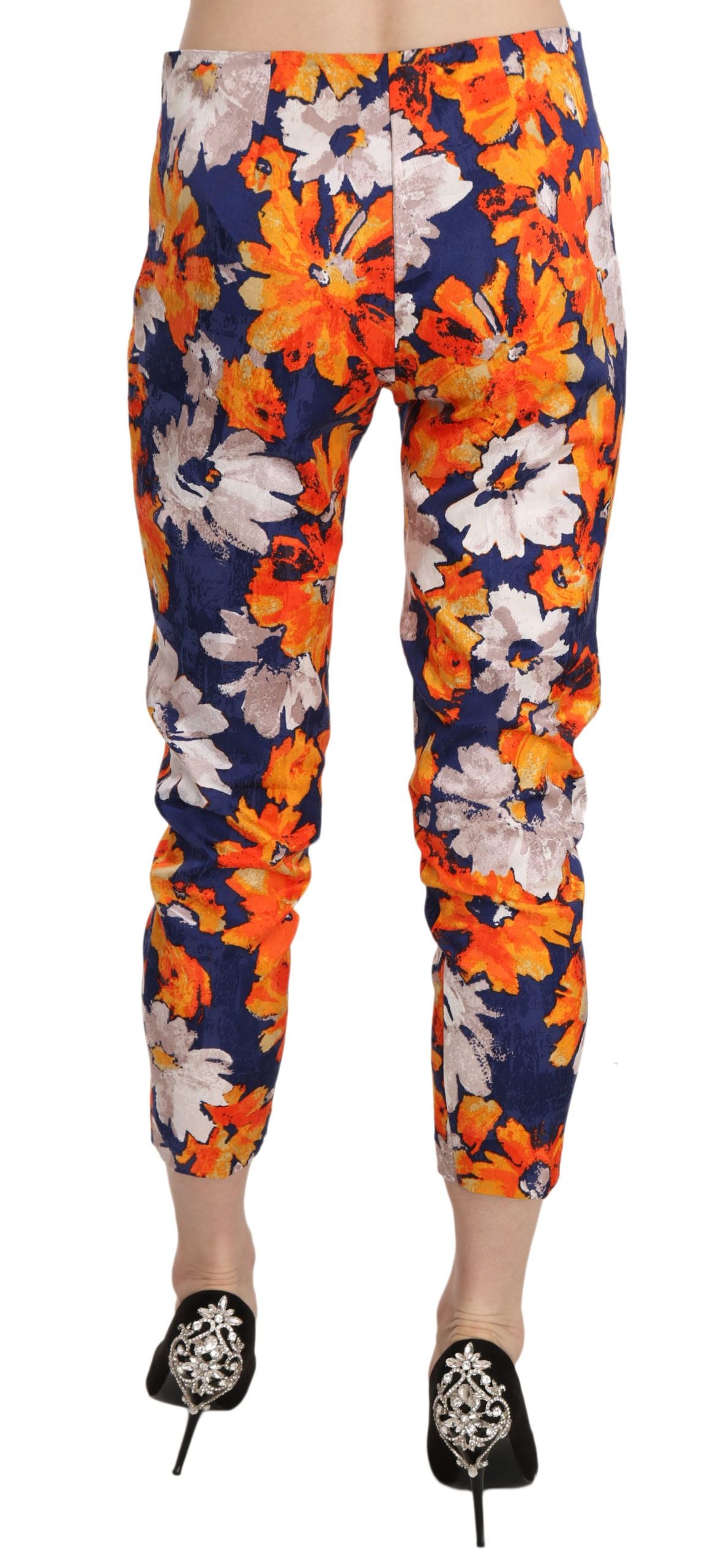  - Floral Print Skinny Mid-Waist Pants