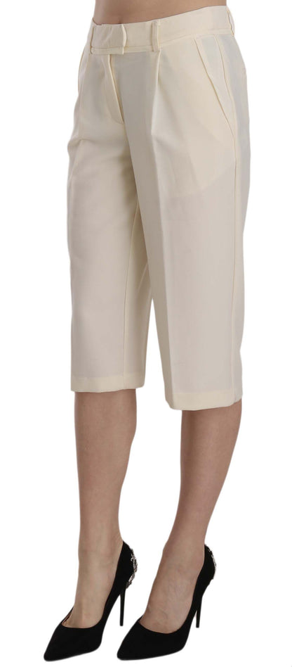  - Elegant Straight Cropped Pants in Cream