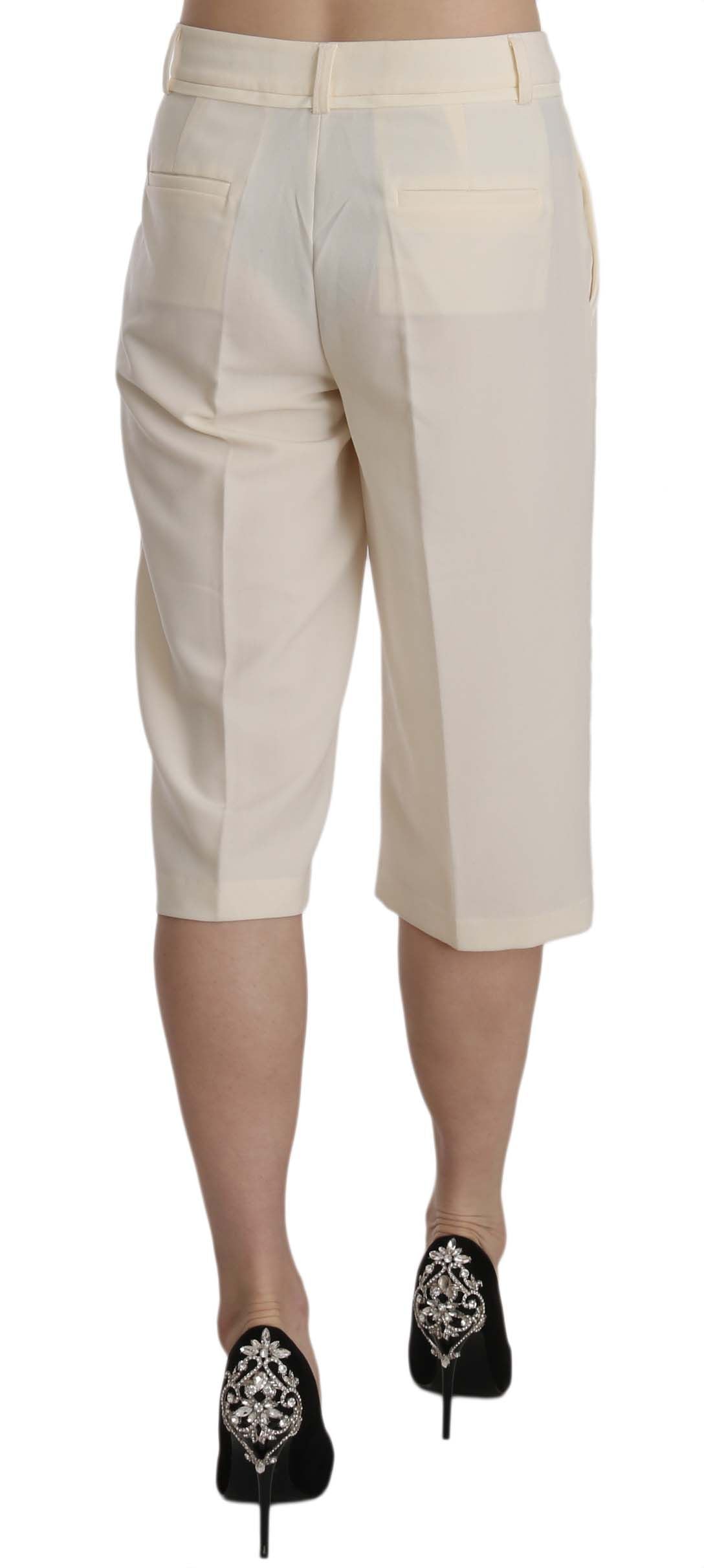  - Elegant Straight Cropped Pants in Cream