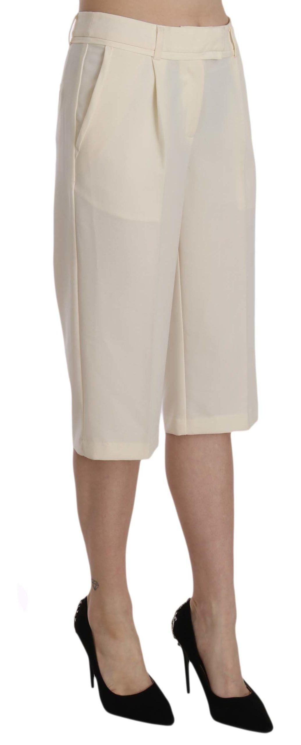  - Elegant Straight Cropped Pants in Cream