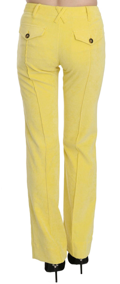  - Chic Yellow Corduroy Mid Waist Pants