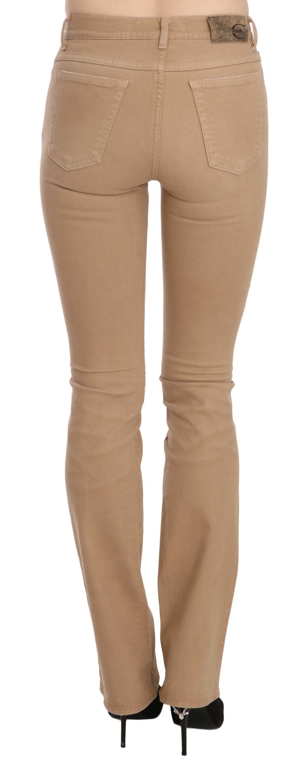  - Chic Brown Mid Waist Skinny Trousers