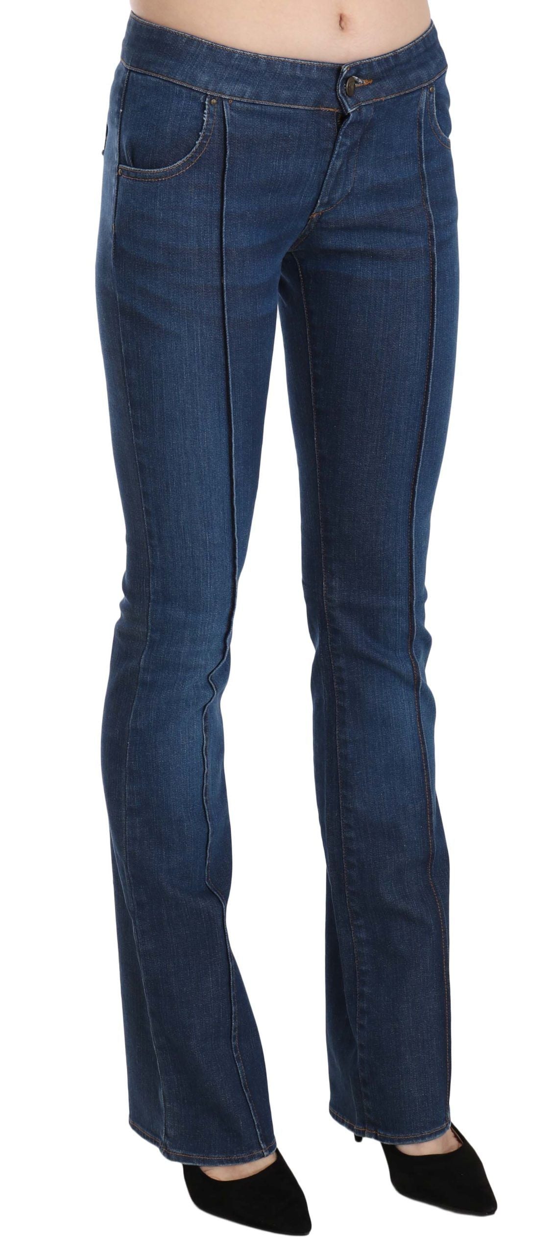  - Chic Blue Washed Boot Cut Denim Pants