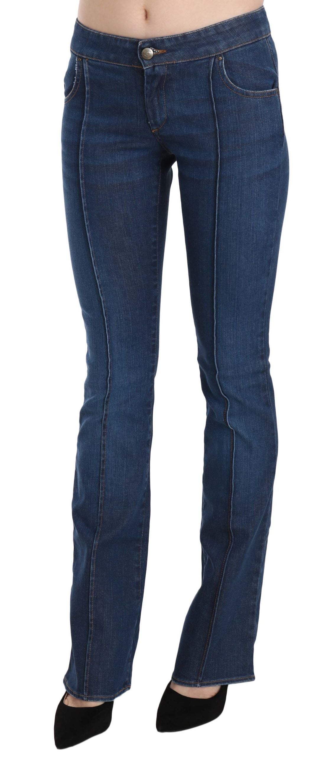  - Chic Blue Washed Boot Cut Denim Pants