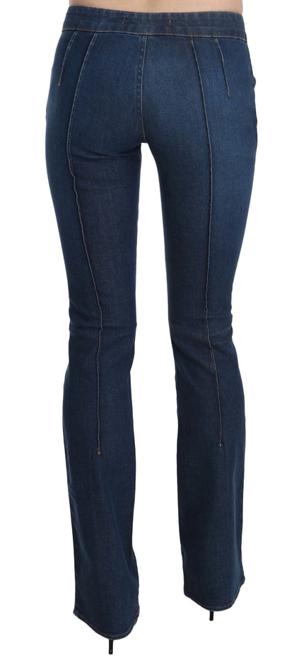  - Chic Blue Washed Boot Cut Denim Pants