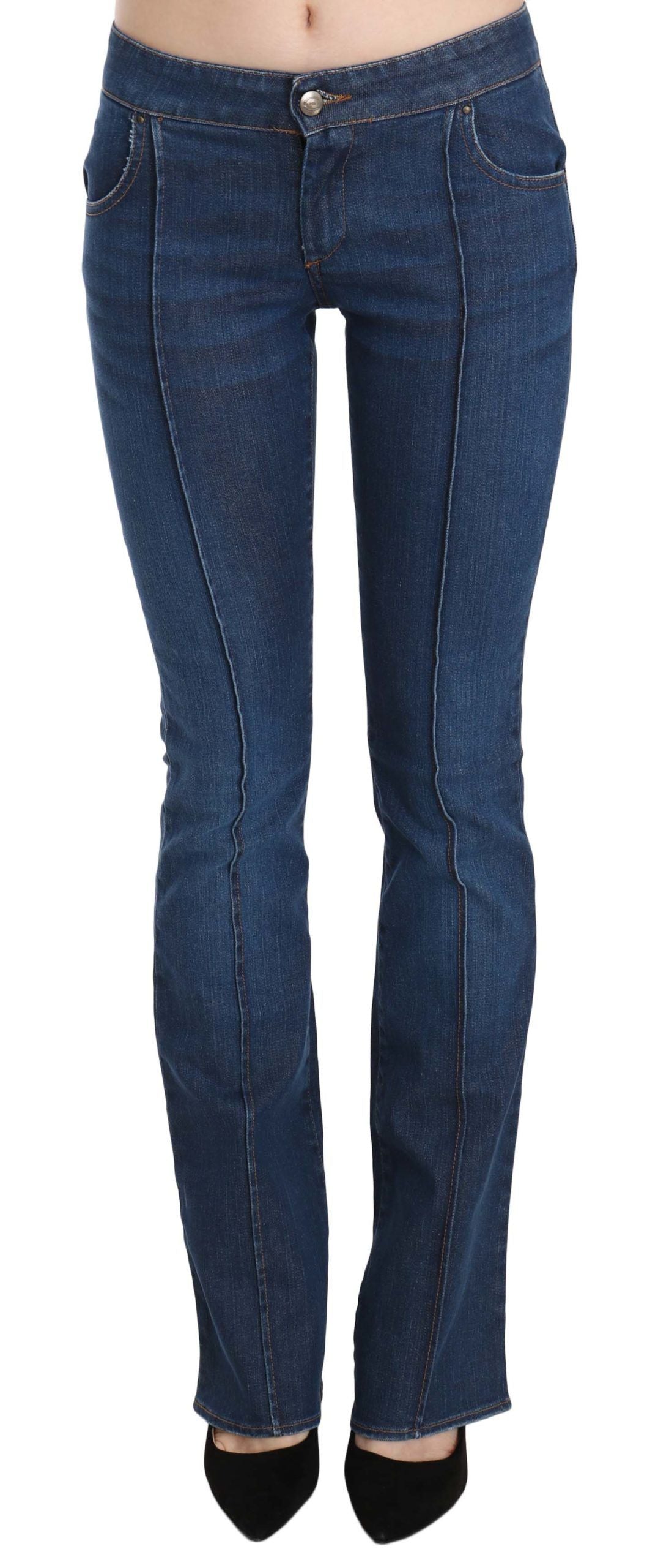  - Chic Blue Washed Boot Cut Denim Pants