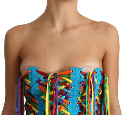  - Multicolor Strapless Bustier Corset Top