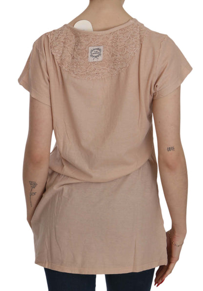  - Elegant Cream Lace Round Neck Blouse