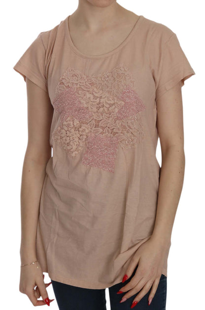  - Elegant Cream Lace Round Neck Blouse