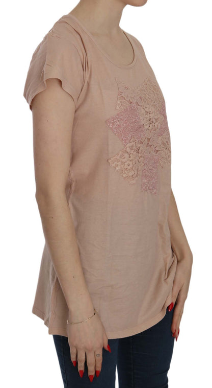  - Elegant Cream Lace Round Neck Blouse