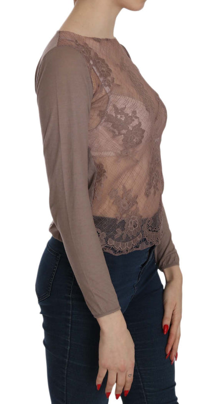  - Boat Neck Cotton Lace Blouse