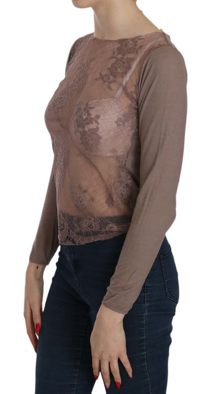  - Boat Neck Cotton Lace Blouse