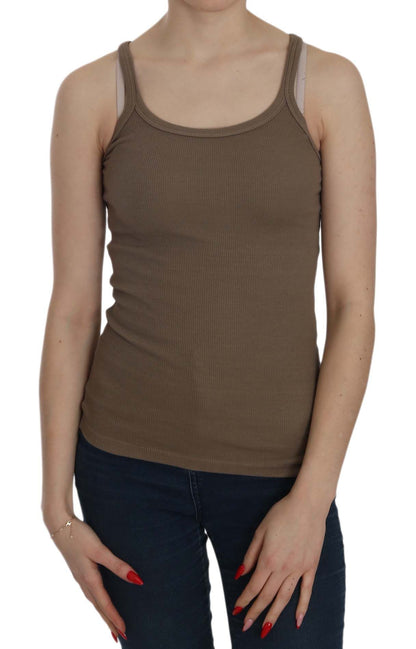  - Chic Spaghetti Strap Cotton Top - Earthy Elegance