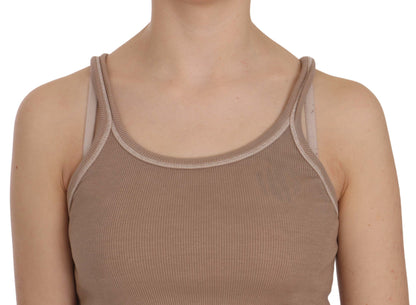  - Chic Brown Sleeveless Spaghetti Strap Top