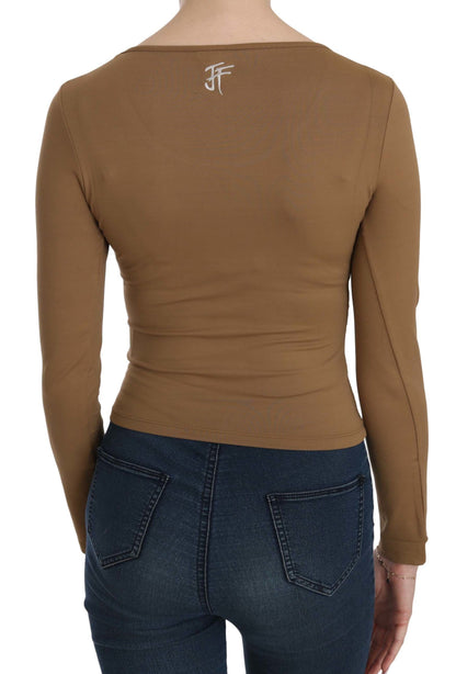  - Elegant Brown Fitted Blouse for Sophisticated Evenings