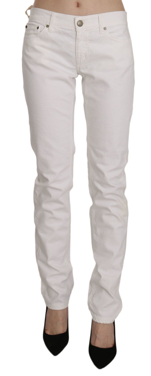  - Chic White Skinny Cotton Blend Pants