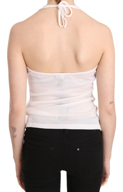  - Elegant White Halter Casual Tank Top