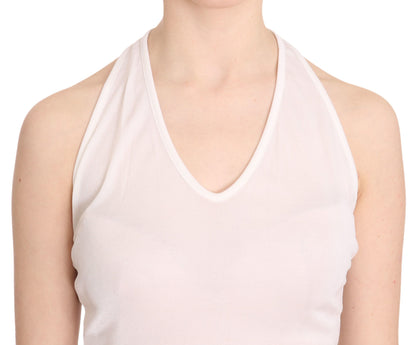  - Elegant White Halter Casual Tank Top