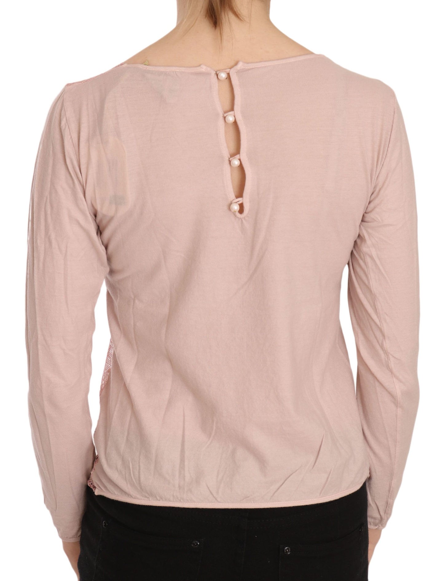  - Chic Pink See-Through Cotton Blouse