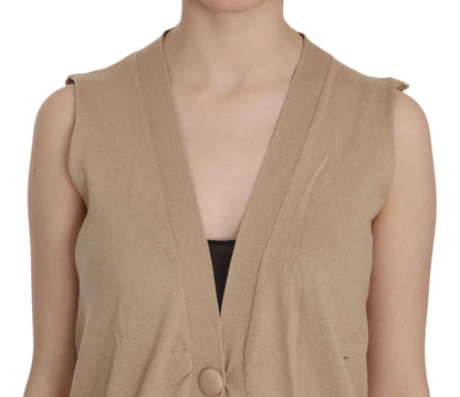  - Elegant Sleeveless Cotton Cardigan Top