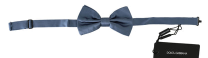  - Elegant Blue Silk Bow Tie