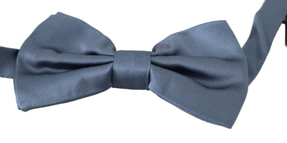  - Elegant Blue Silk Bow Tie