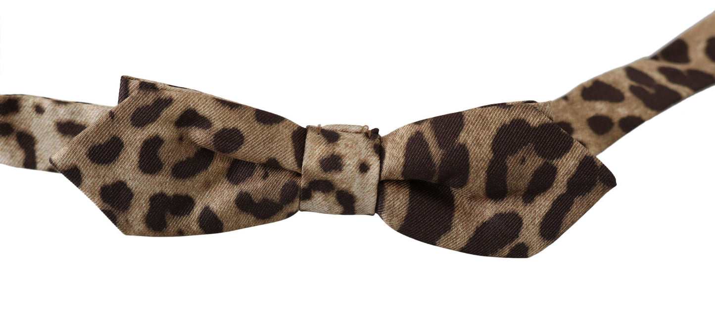  - Exquisite Silk Leopard Print Bow Tie