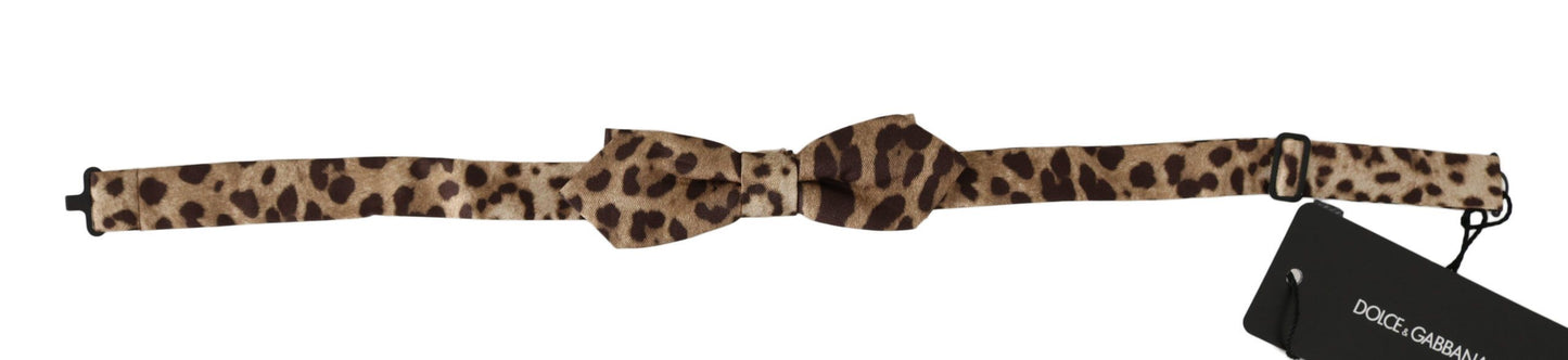  - Exquisite Silk Leopard Print Bow Tie