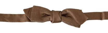  - Elegant Brown Gold Bow Tie