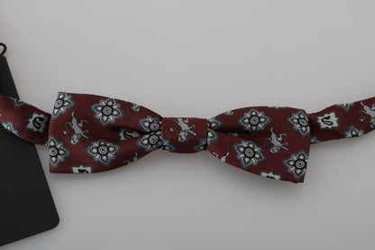  - Elegant Bordeaux Silk Bow Tie