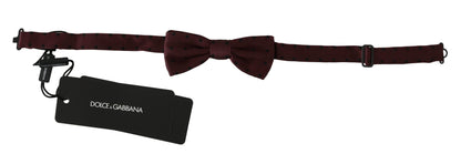  - Elegant Silk Purple Dotted Bow Tie