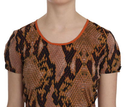  - Alluring Brown Snake Skin Pattern Blouse