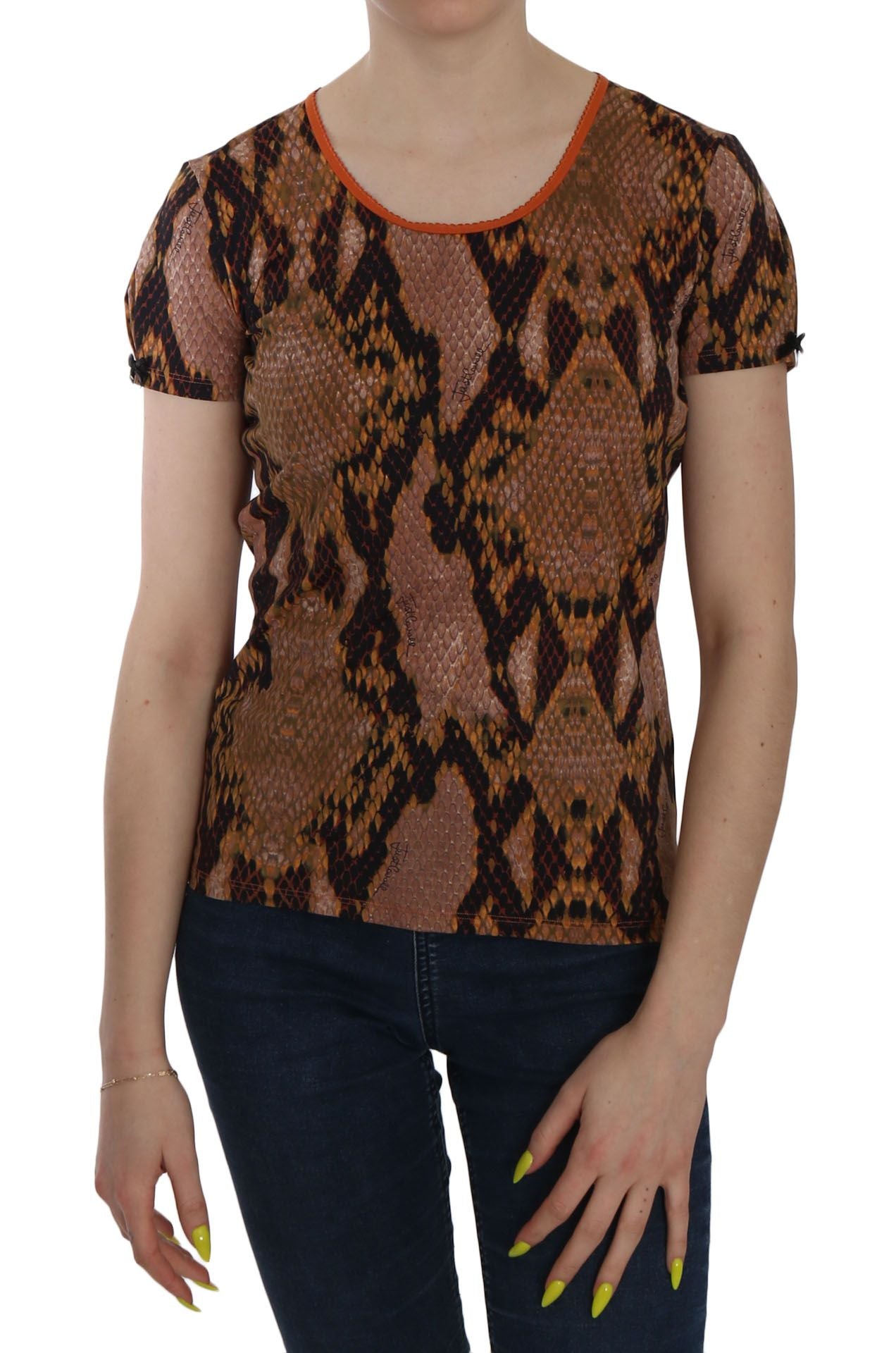  - Alluring Brown Snake Skin Pattern Blouse