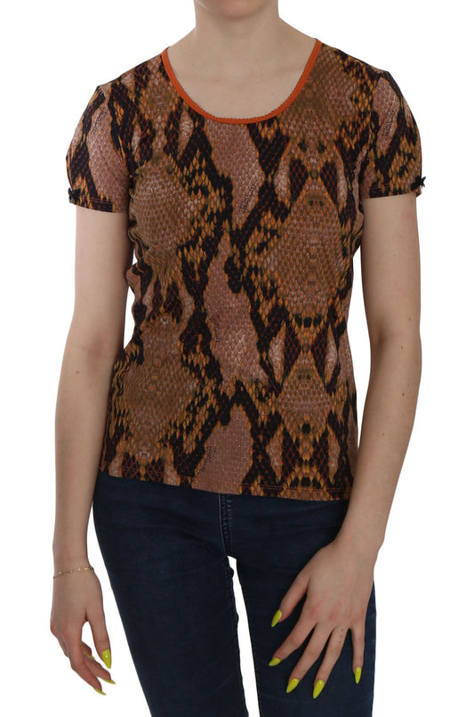  - Alluring Brown Snake Skin Pattern Blouse