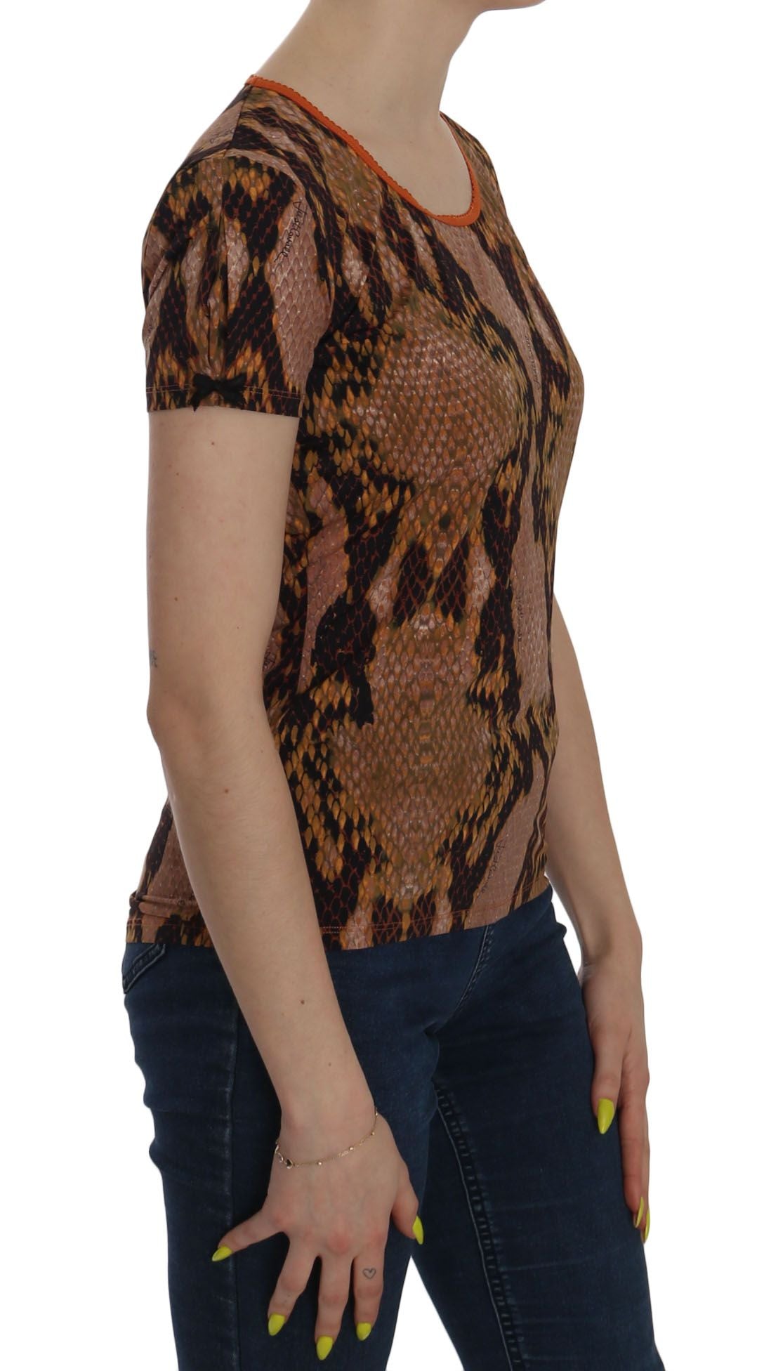  - Alluring Brown Snake Skin Pattern Blouse