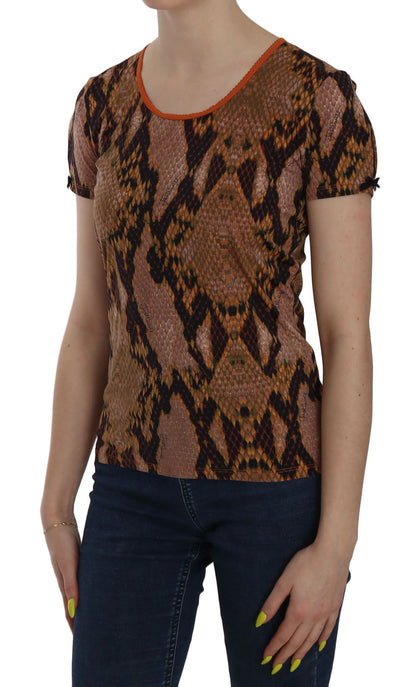  - Alluring Brown Snake Skin Pattern Blouse