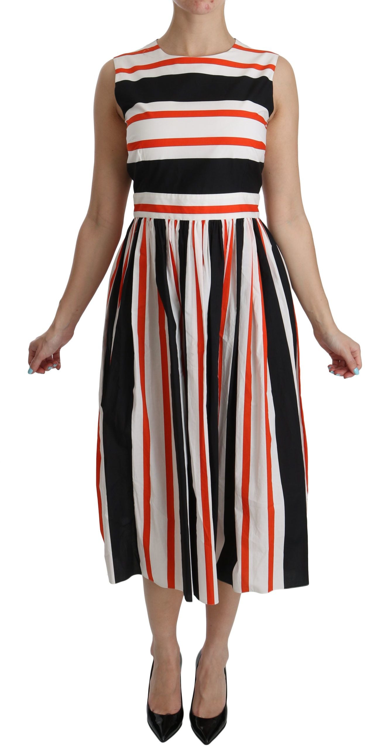  - A-Line Pleated Midi Fashion Dress