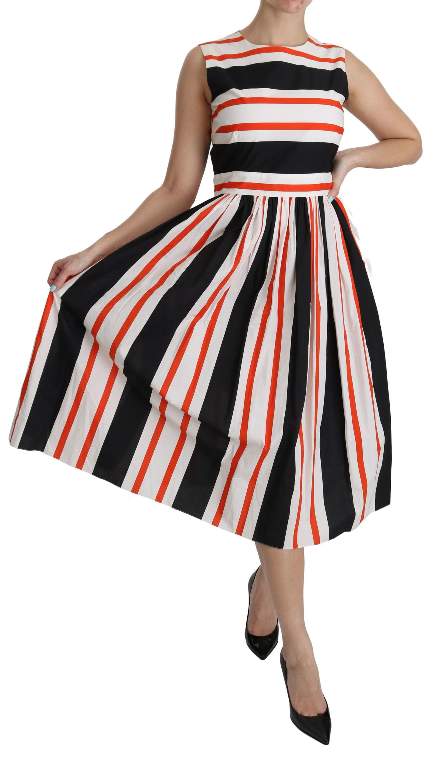  - A-Line Pleated Midi Fashion Dress