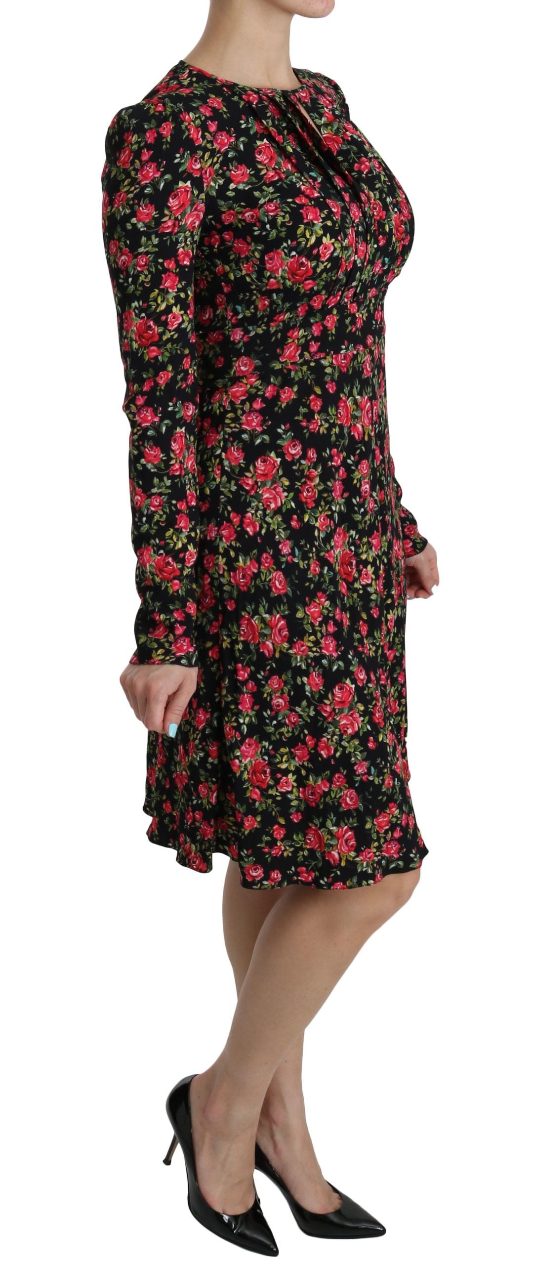  - Floral A-Line Viscose Knee Length Dress