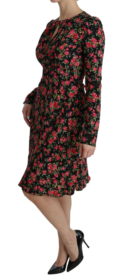  - Floral A-Line Viscose Knee Length Dress