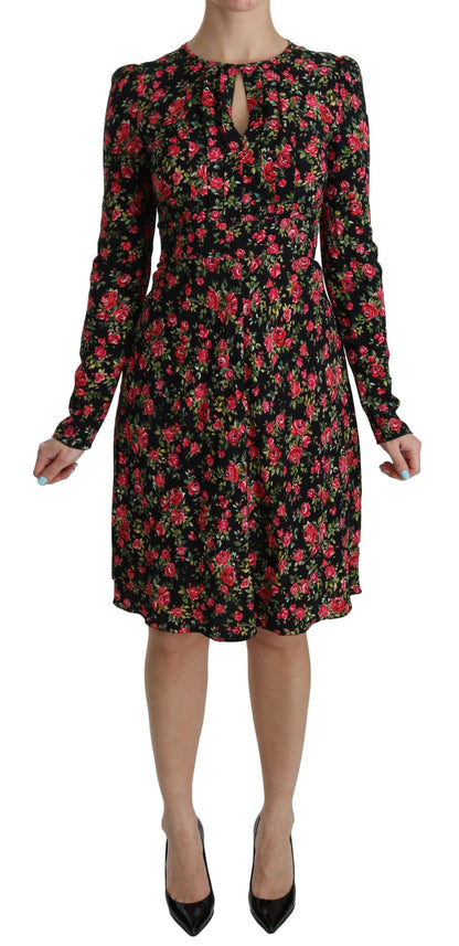  - Floral A-Line Viscose Knee Length Dress