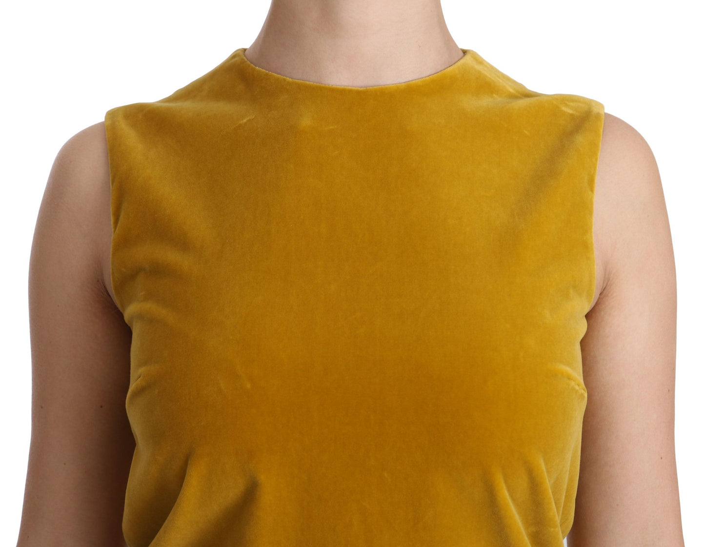  - Mustard Velvet Shift Mini Dress