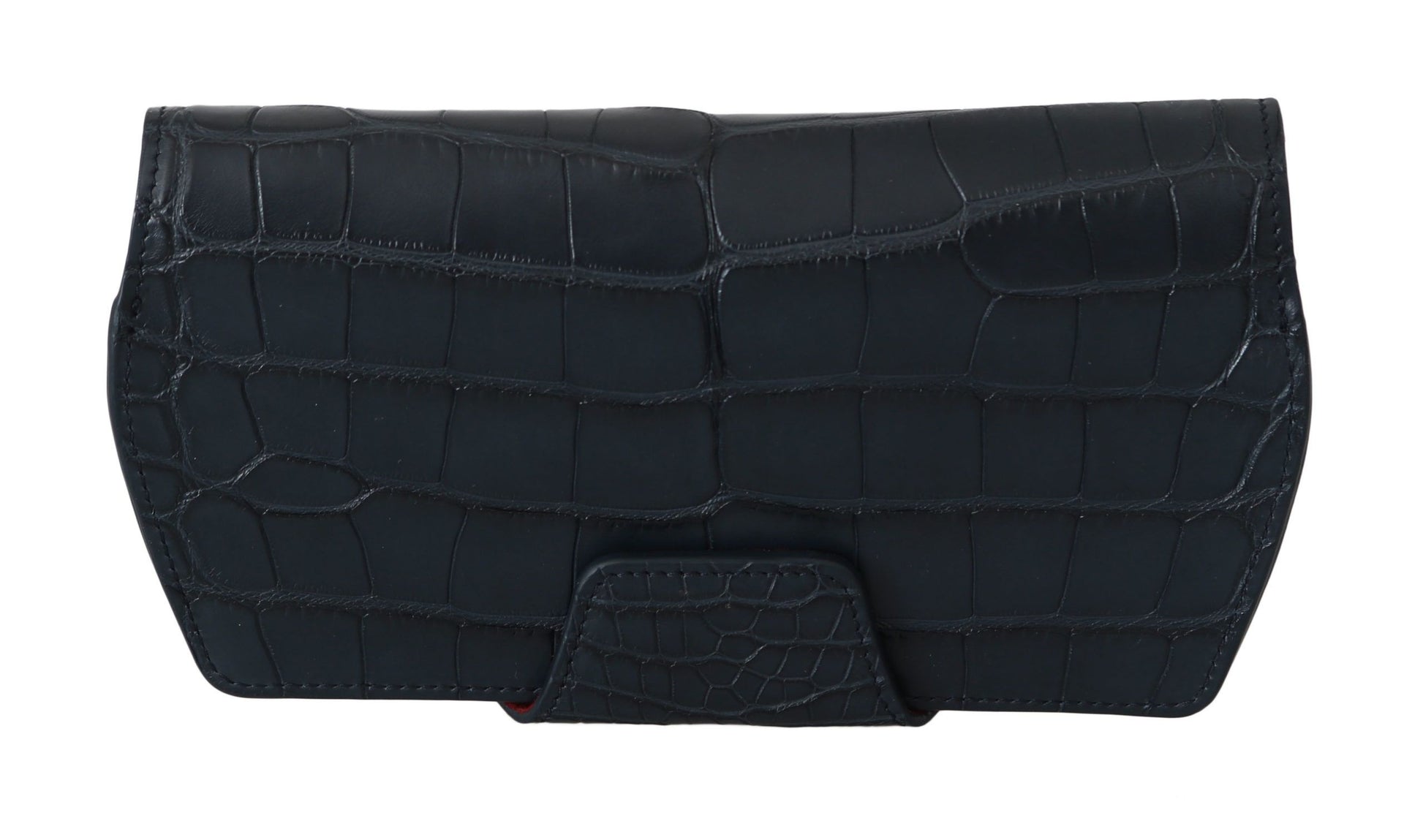 Elegant Blue Crocodile Leather Eyewear Pouch by Dolce & Gabbana