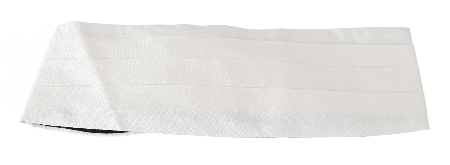  - Elegant White Silk Cummerbund