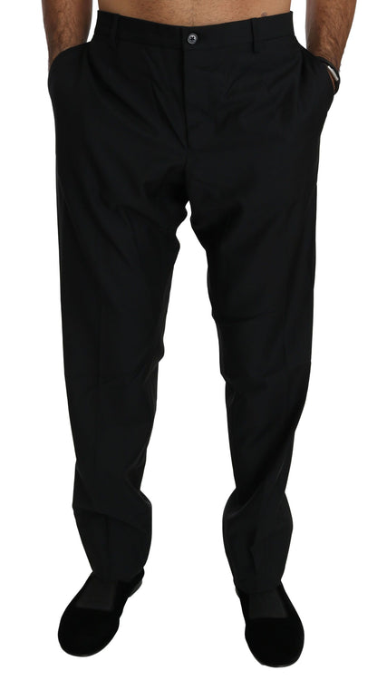  - Elegant Black Virgin Wool Dress Pants