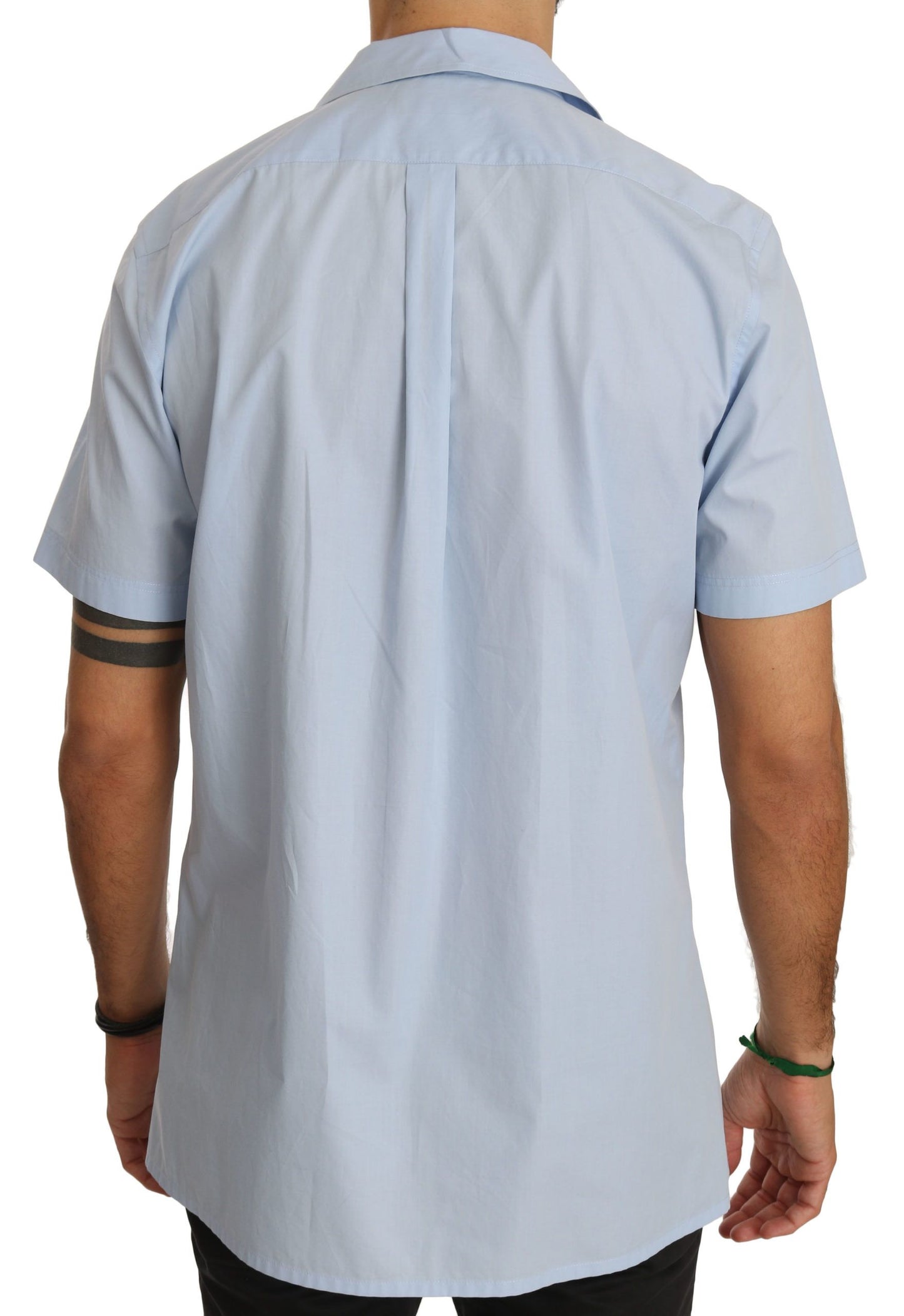  - Elegant Blue Cotton Casual Shirt