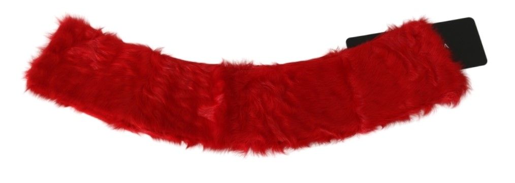  - Elegant Red Lambskin Scarf