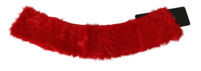  - Elegant Red Lambskin Scarf