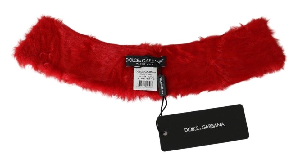  - Elegant Red Lambskin Scarf